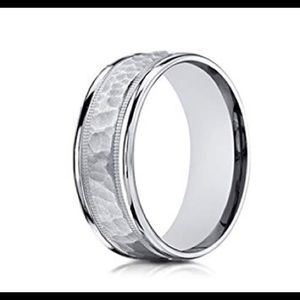 Men’s wedding 6mm comfort fit 14k white gold ring